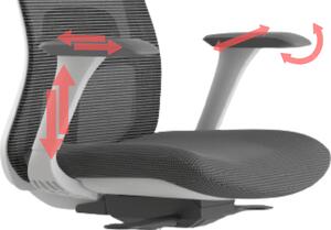 Ergonomická kancelářská židle MERCURY WISDOM SVĚTLE ŠEDÁ – síťovaná