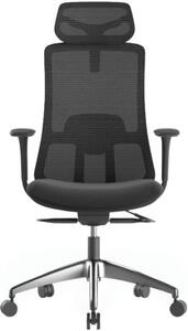 Ergonomická kancelářská židle MERCURY WISDOM TMAVĚ ŠEDÁ – síťovaná