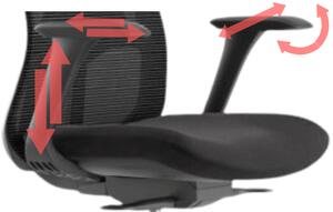 Ergonomická kancelářská židle MERCURY WISDOM TMAVĚ ŠEDÁ – síťovaná