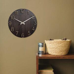 Elegantní dřevěné dubové hodiny na zeď I SENTOP MAS016-OSMO-3169-heads-silver