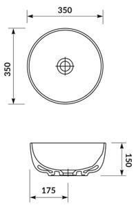 Cersanit K116-047-ECO - Umyvadlo na desku MODUO pr. 35 cm keramika/lesklá bílá