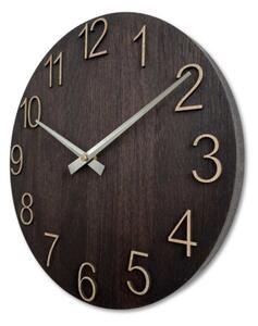 Elegantní dřevěné dubové hodiny na zeď I SENTOP MAS016-OSMO-3169-heads-silver