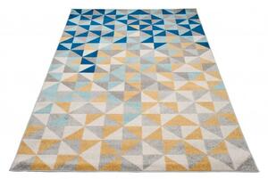 Makro Abra Kusový koberec LAZUR C943C žlutý modrý šedý Rozměr: 80x150 cm