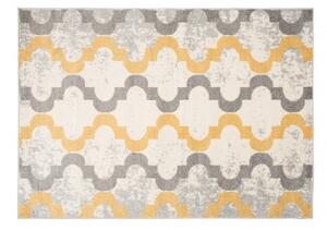Makro Abra Kusový koberec LAZUR C941A bílý šedý žlutý Rozměr: 160x220 cm