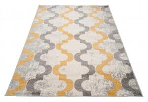 Makro Abra Kusový koberec LAZUR C941A bílý šedý žlutý Rozměr: 160x220 cm