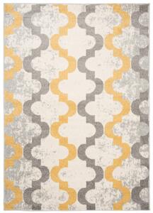 Makro Abra Kusový koberec LAZUR C941A bílý šedý žlutý Rozměr: 300x400 cm