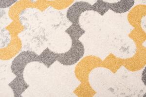 Makro Abra Kusový koberec LAZUR C941A bílý šedý žlutý Rozměr: 200x290 cm