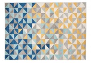 Makro Abra Kusový koberec LAZUR C943C žlutý modrý šedý Rozměr: 200x290 cm