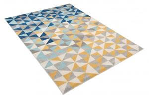 Makro Abra Kusový koberec LAZUR C943C žlutý modrý šedý Rozměr: 300x400 cm
