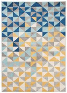 Makro Abra Kusový koberec LAZUR C943C žlutý modrý šedý Rozměr: 120x170 cm
