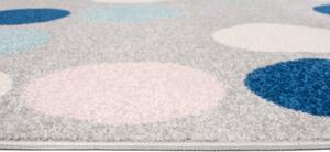 Makro Abra Kusový koberec LAZUR C980B puntíky šedý růžový Rozměr: 120x170 cm