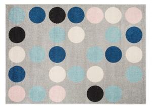 Makro Abra Kusový koberec LAZUR C980B puntíky šedý růžový Rozměr: 180x260 cm