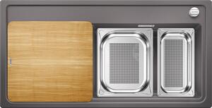 Blanco ZENAR XL 6 S DFG šedá skála + dřevěná krájecí deska 524053