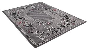 Makro Abra Kusový koberec CHEAP 7192B Květy tmavě šedý Rozměr: 100x250 cm