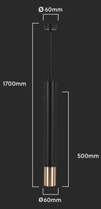 Lustr na lanku 1xGU10/35W/230V 50 cm černá/zlatá