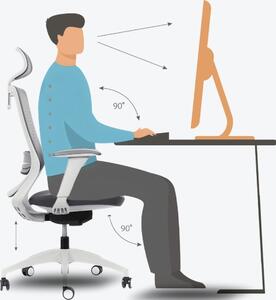 Kancelářská židle MERCURY SWIFT ŠEDÝ PLAST, TMAVĚ ŠEDÁ – ergonomická, , 1054317