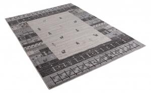 Makro Abra Kusový koberec SARI K204A krémový / šedý Rozměr: 80x150 cm