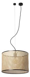 FARO 64314-49 - Lustr na lanku MAMBO 1xE27/15W/230V pr. 45 cm ratan/černá