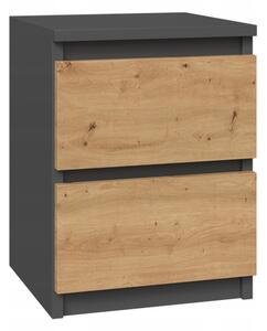 Noční stolek TopEshop antracit dub artisan 2 zásuvky
