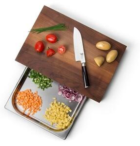 Continenta C4210 - Kuchyňské prkénko s mísou 39x27 cm ořech