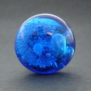 Skleněná úchytka-Bublinka Barva: Modrá tmavá