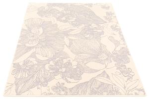 Kusový koberec vlněný Agnella Galaxy Arol Květy bílý Rozměr: 160x230 cm