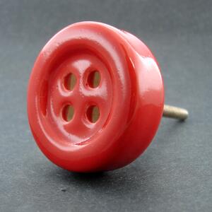 Keramický úchyt-Knoflík-různé barvy Barva: Červená