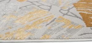 Makro Abra Moderní kusový koberec ASTHANE E464A světle šedý / tmavě žlutý Rozměr: 300x400 cm