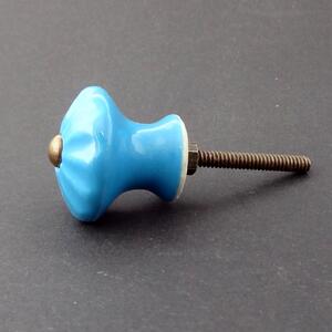 Knopka světle modrá- model 4 Barva kovu: stříbrná
