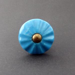 Knopka světle modrá- model 4 Barva kovu: antik světlá