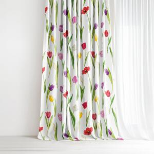 Goldea dekorační závěs luca - barevné tulipány 240x150 cm