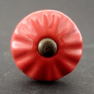 Knopka červená - model 4 Barva kovu: antik tmavá