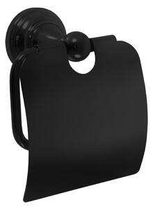 SLEZAK-RAV - Držák toaletního papíru s krytem černá matná Koupelnový doplněk MORAVA RETRO, Barva: černá matná MKA0400CMAT