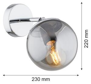 Argon 3989 - Nástěnná lampa SATELITE 1xE27/15W/230V lesklý chrom/šedá