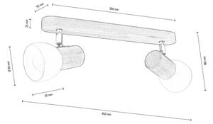 Spot-Light DO2225256 - Stropní bodové svítidlo NEL 2xE27/15W/230V borovice