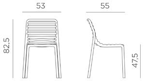 Antracitově šedá plastová zahradní židle Nardi Doga