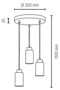 Spot-Light 1721304 - Lustr na lanku BOSCO 3xE27/60W/230V
