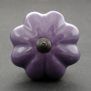 Keramická úchytka-Fialový květ Barva kovu: stříbrná