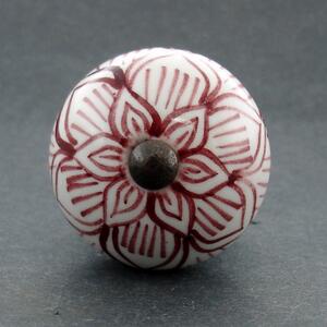 Keramická úchytka-Bordó květ Barva kovu: antik tmavá