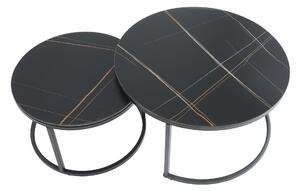 Konferenční stolek TORAN černá, sada 2 ks