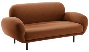Micadoni Terakotově oranžová bouclé dvoumístná pohovka Poppy 148 cm