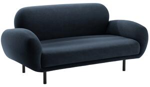 Micadoni Tmavě modrá bouclé dvoumístná pohovka Poppy 148 cm