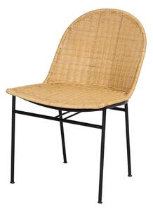 Set 4 ratanových jídelních židlí Sofia a černého stolu Marienlist – Bonami Essentials
