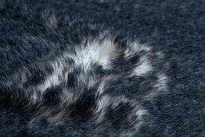 Makro Abra Kusový koberec Shaggy LAPIN slonová kost / černý Rozměr: 80x150 cm