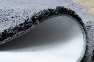 Makro Abra Kulatý koberec Shaggy LAPIN černý / slonová kost Rozměr: průměr 60 cm