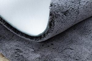 Makro Abra Kulatý koberec Shaggy LAPIN černý / slonová kost Rozměr: průměr 60 cm