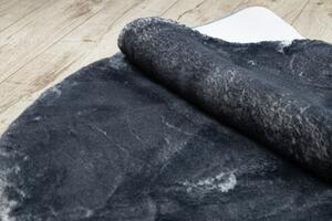 Makro Abra Kulatý koberec Shaggy LAPIN slonová kost / černý Rozměr: průměr 100 cm