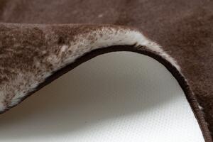 Makro Abra Kulatý koberec Shaggy LAPIN slonová kost / čokoládový / hnědý Rozměr: průměr 100 cm