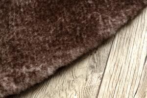 Makro Abra Kulatý koberec Shaggy LAPIN slonová kost / čokoládový / hnědý Rozměr: průměr 100 cm