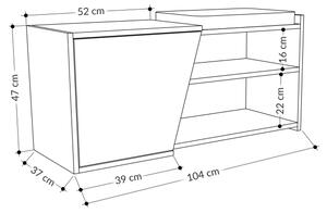 Botník FIONA 104x47x37 cm hnědá/antracit